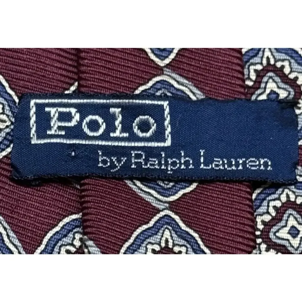 Polo Ralph Lauren 100% Tie Art Deco Medallion Hand Made USA American 57”